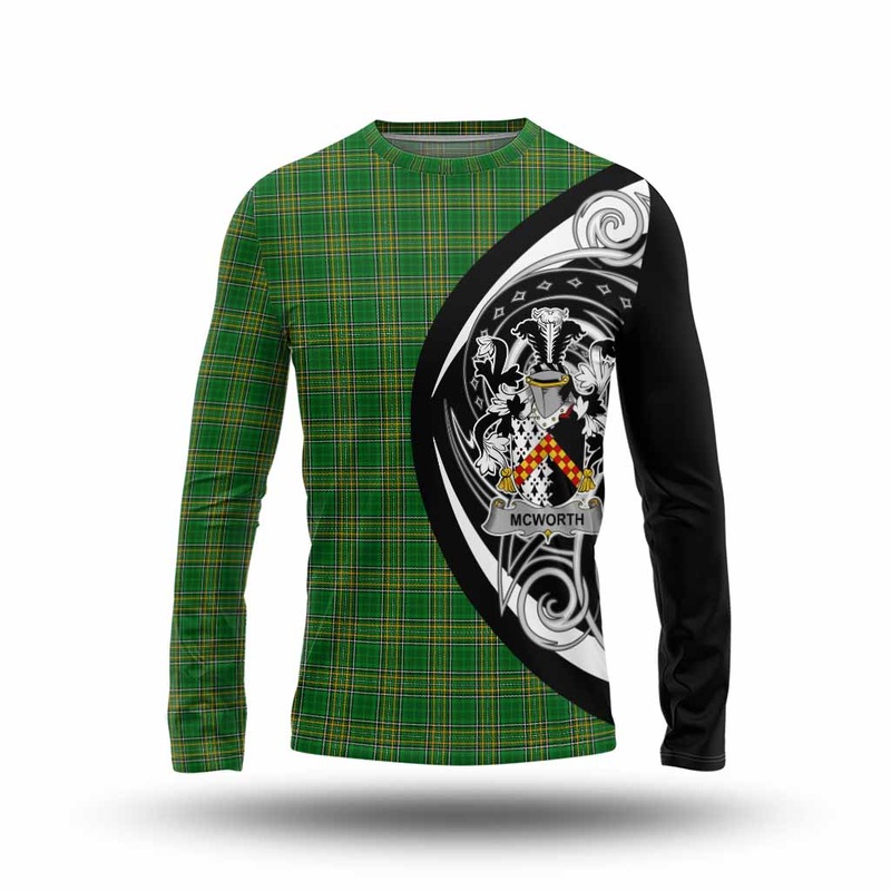 McWorth Irish Clan Long Sleeve T-Shirt Celtic Circle Style