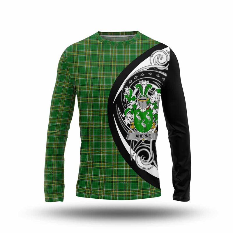 Aherne Irish Clan Long Sleeve T-Shirt Celtic Circle Style