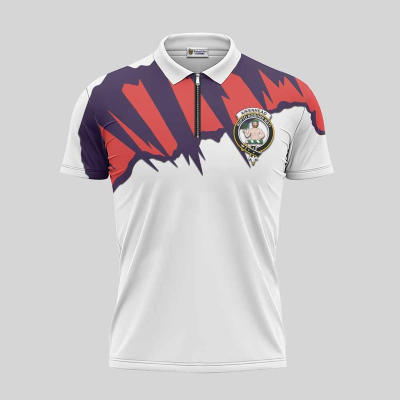 Aikenhead Clan Crest Zipper Polo Shirt with Retro Sport Style