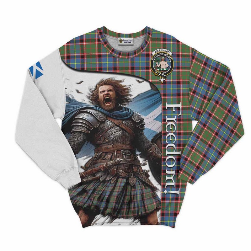 Aikenhead Crest Tartan Sweatshirt Inspired by the Freedom of Scottish Warrior