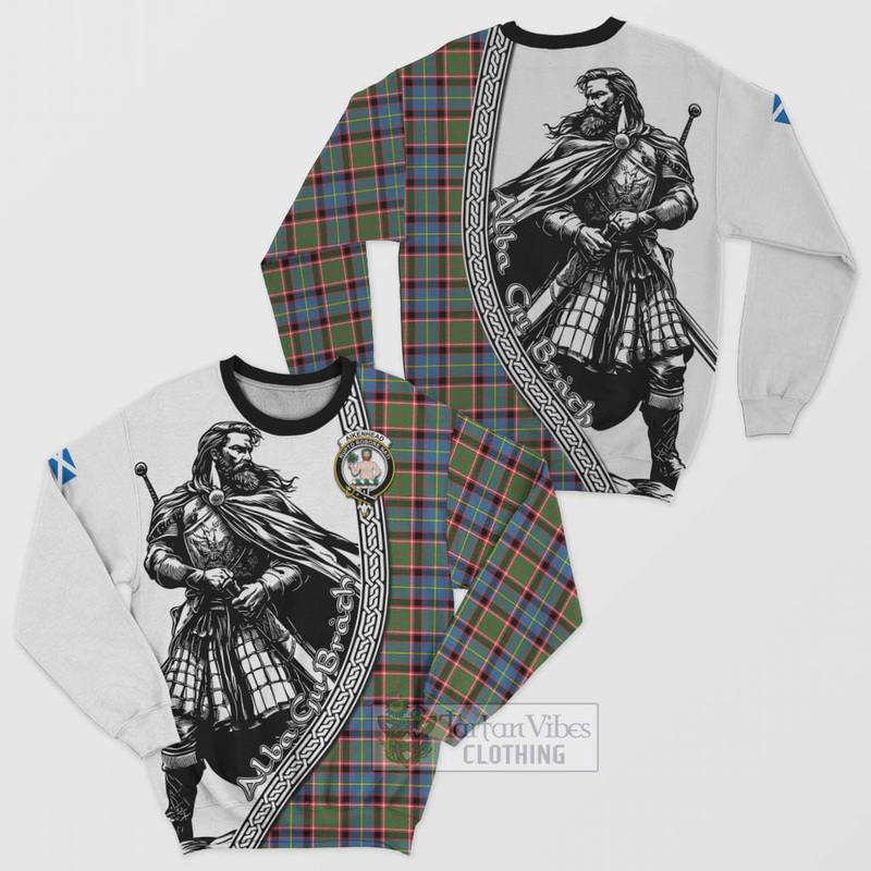 Aikenhead Tartan Clan Crest Sweatshirt with Highlander Warrior Celtic Style