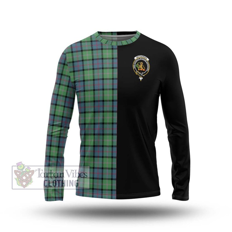 McThomas Ancient Tartan Long Sleeve T-Shirt with Family Crest and Half Of Me Style