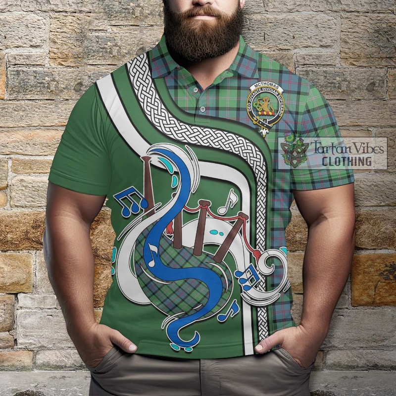 McThomas Ancient Tartan Polo Shirt with Epic Bagpipe Style