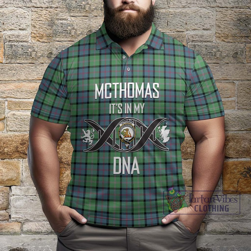 McThomas Ancient Tartan Polo Shirt with Family Crest DNA In Me Style