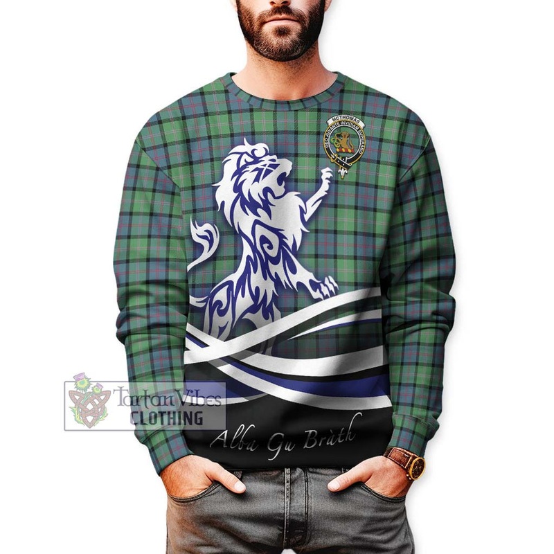 McThomas Ancient Tartan Sweatshirt with Alba Gu Brath Regal Lion Emblem