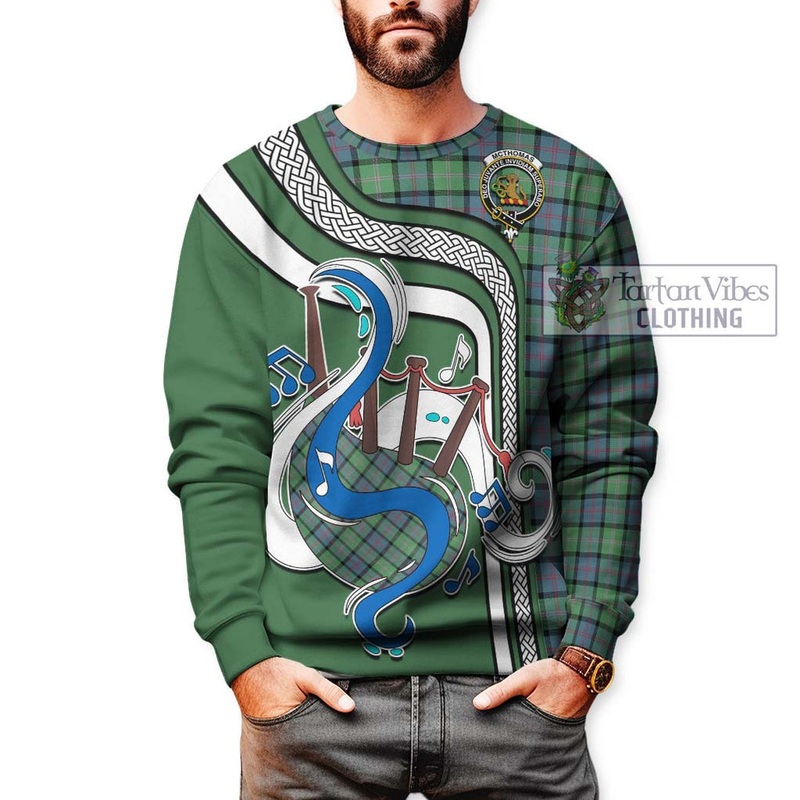 McThomas Ancient Tartan Sweatshirt with Epic Bagpipe Style