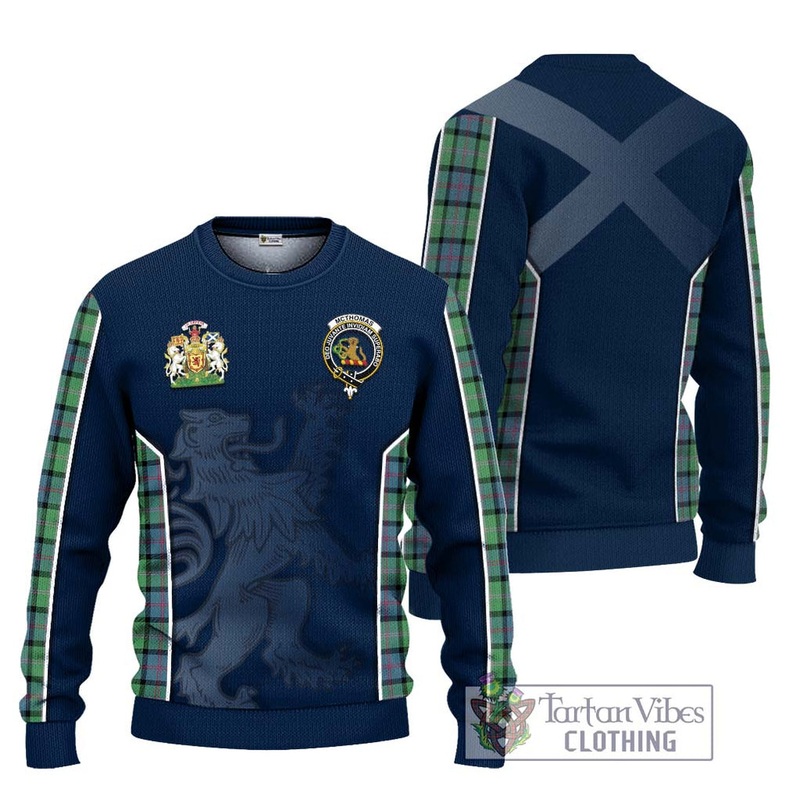 McThomas Ancient Tartan Ugly Sweater with Family Crest and Lion Rampant Vibes Sport Style