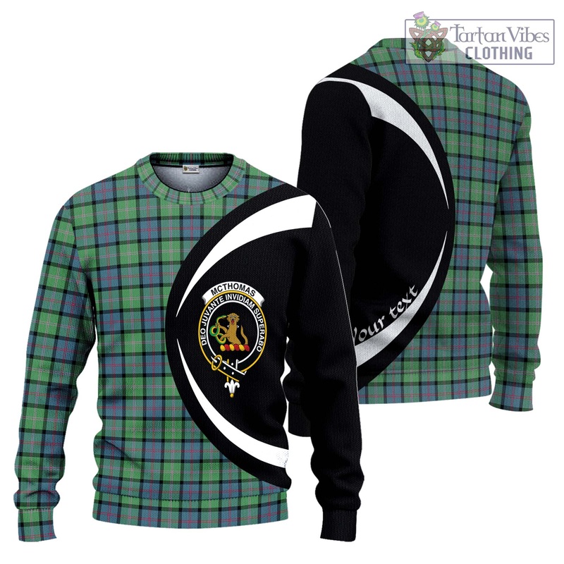 McThomas Ancient Tartan Ugly Sweater with Family Crest Circle Style