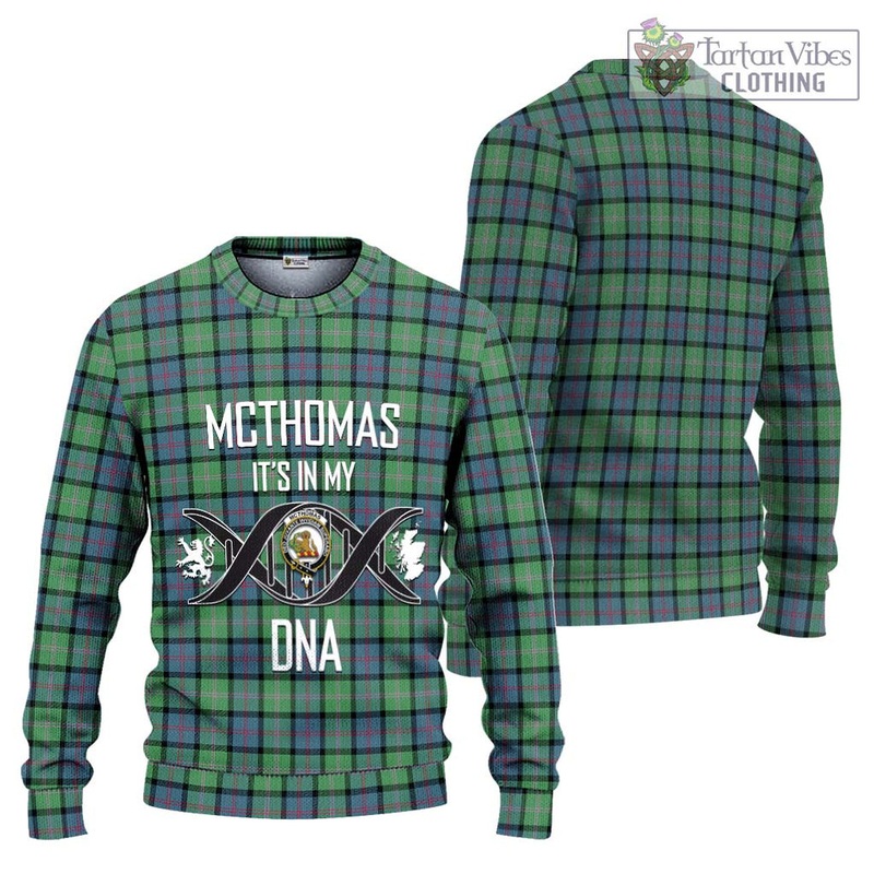 McThomas Ancient Tartan Ugly Sweater with Family Crest DNA In Me Style