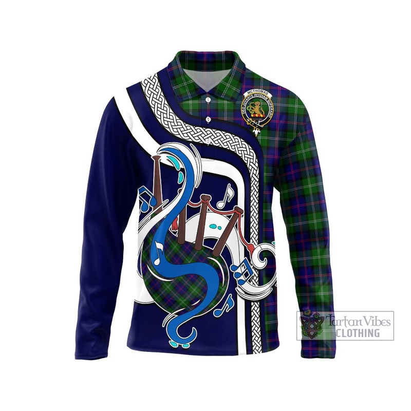McThomas Modern Tartan Long Sleeve Polo Shirt with Epic Bagpipe Style