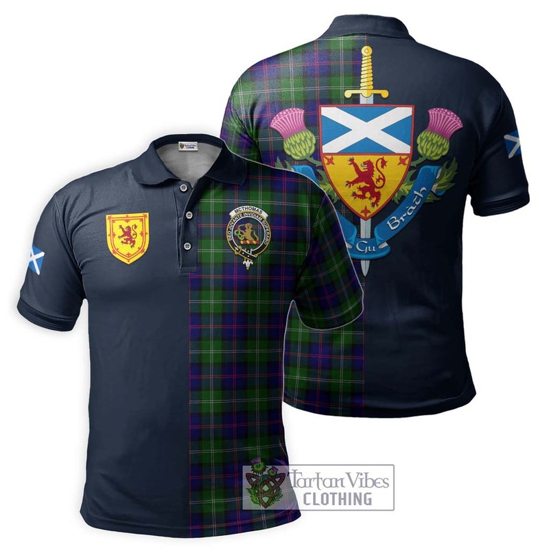 McThomas Modern Tartan Polo Shirt Alba with Scottish Lion Royal Arm Half Style