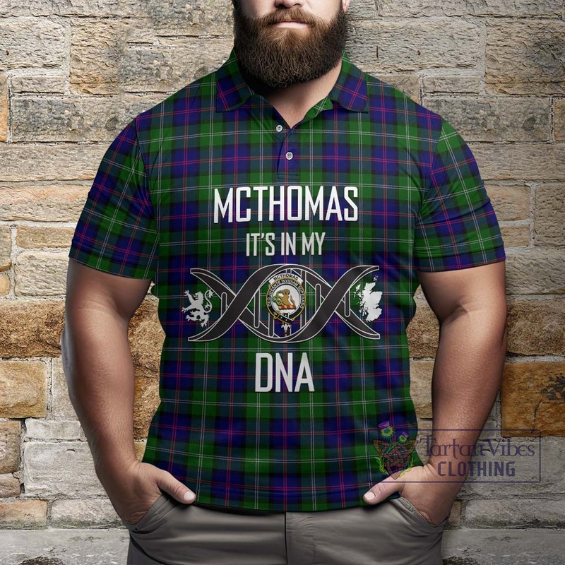 McThomas Modern Tartan Polo Shirt with Family Crest DNA In Me Style