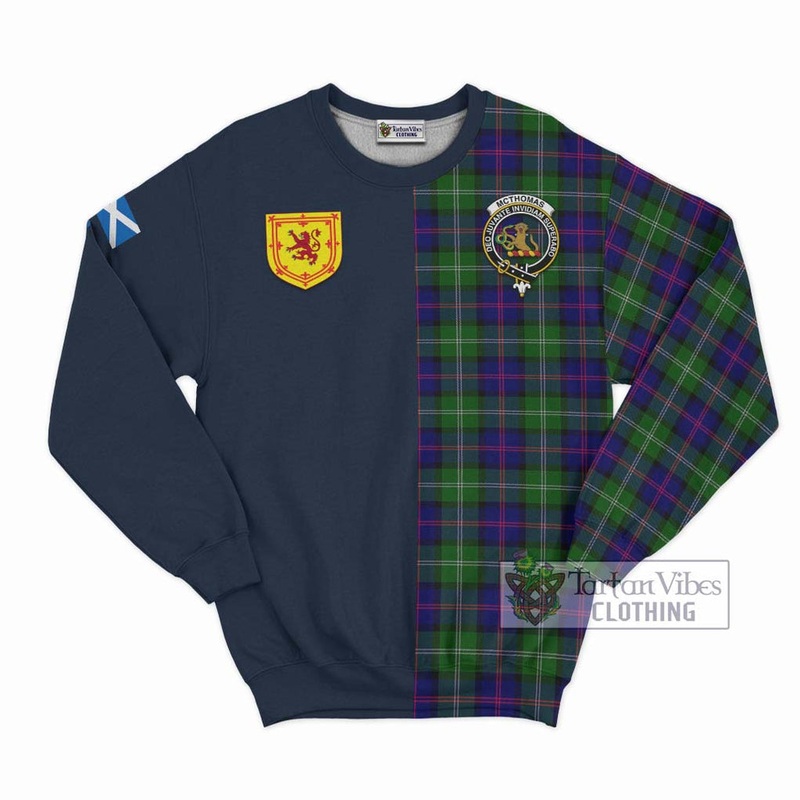 McThomas Modern Tartan Sweatshirt Alba with Scottish Lion Royal Arm Half Style