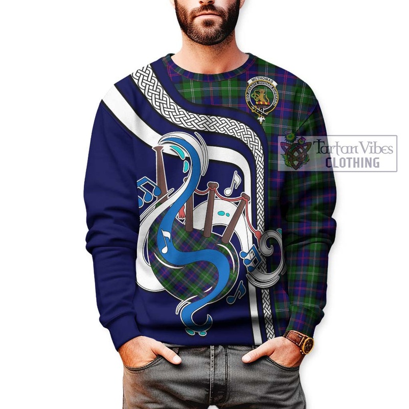 McThomas Modern Tartan Sweatshirt with Epic Bagpipe Style