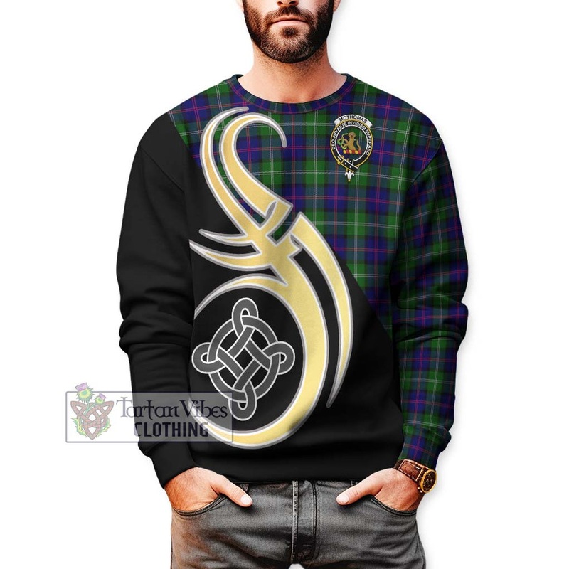 McThomas Modern Tartan Sweatshirt with Family Crest and Celtic Symbol Style