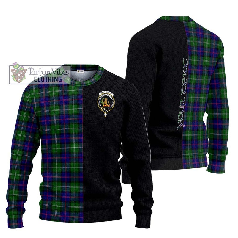 McThomas Modern Tartan Ugly Sweater with Family Crest and Half Of Me Style