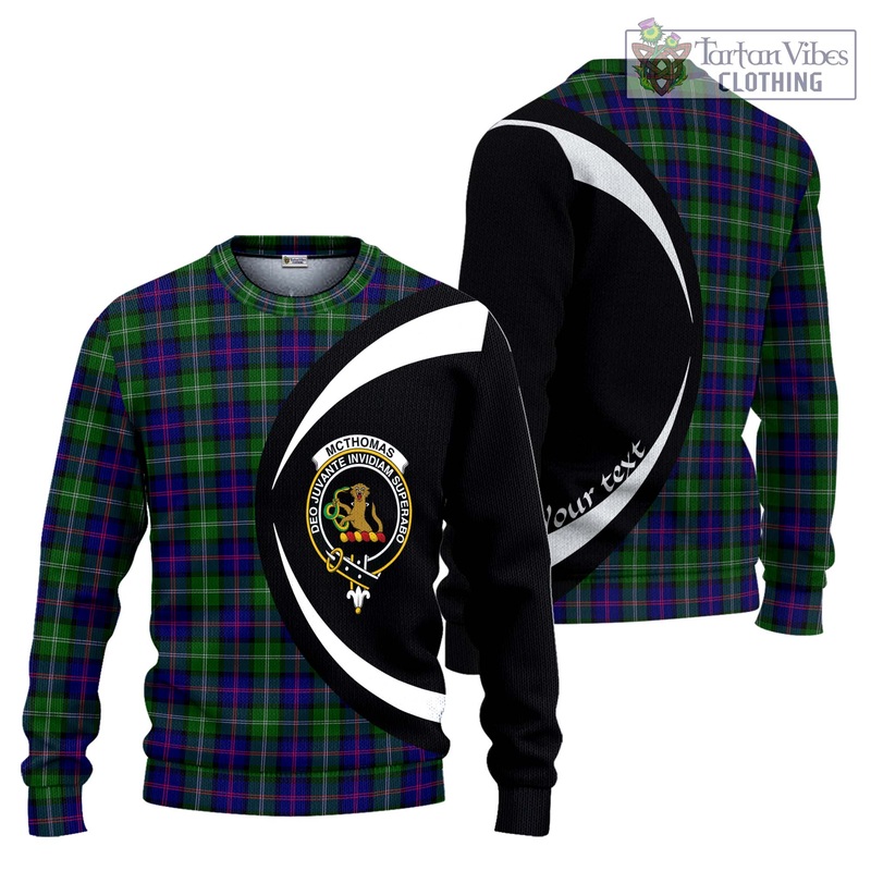 McThomas Modern Tartan Ugly Sweater with Family Crest Circle Style
