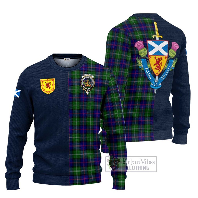 McThomas Modern Tartan Ugly Sweater with Scottish Lion Royal Arm Half Style