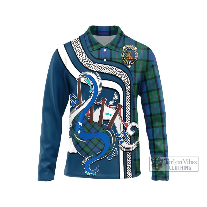 McThomas Tartan Long Sleeve Polo Shirt with Epic Bagpipe Style