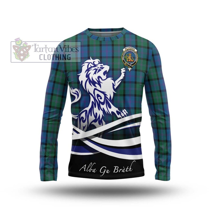 McThomas Tartan Long Sleeve T-Shirt with Alba Gu Brath Regal Lion Emblem