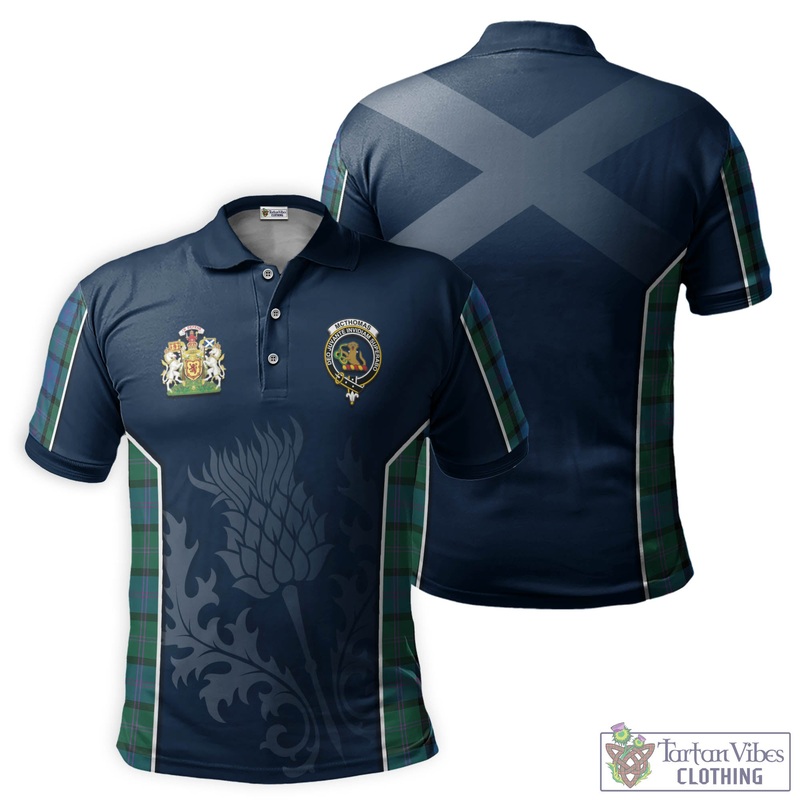 McThomas Tartan Men's Polo Shirt with Family Crest and Scottish Thistle Vibes Sport Style