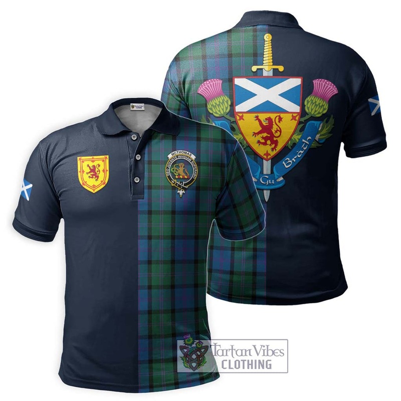 McThomas Tartan Polo Shirt Alba with Scottish Lion Royal Arm Half Style