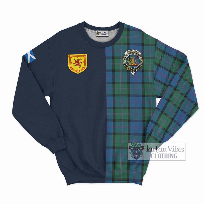 McThomas Tartan Sweatshirt Alba with Scottish Lion Royal Arm Half Style