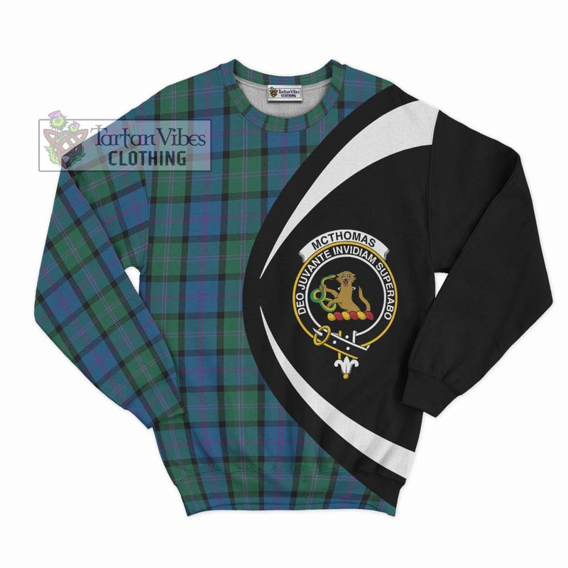 McThomas Tartan Sweatshirt with Family Crest Circle Style