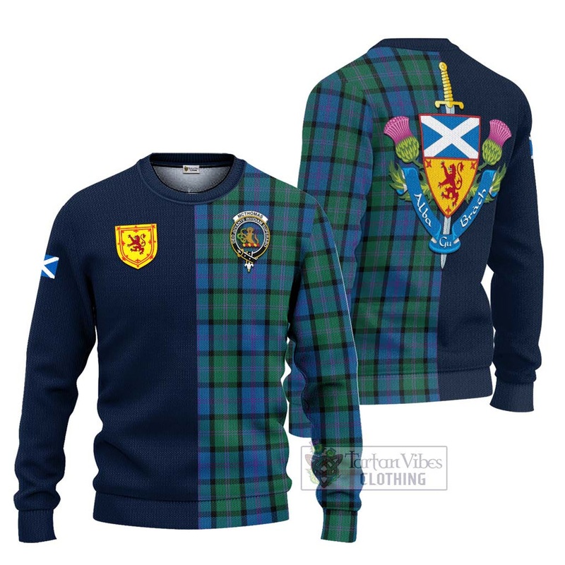 McThomas Tartan Ugly Sweater with Scottish Lion Royal Arm Half Style