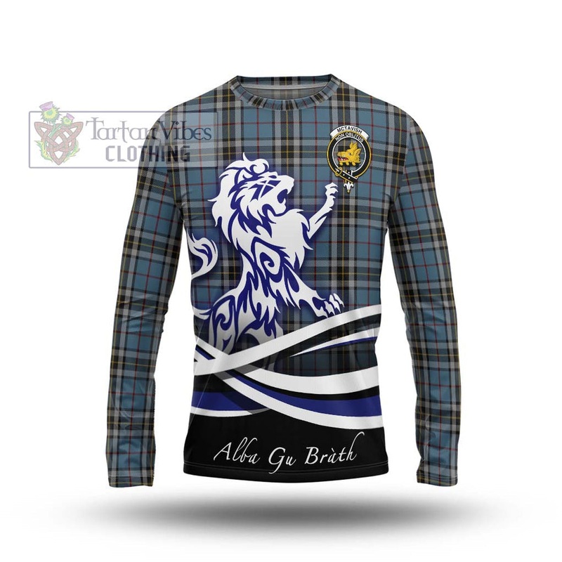 McTavish Dress Tartan Long Sleeve T-Shirt with Alba Gu Brath Regal Lion Emblem