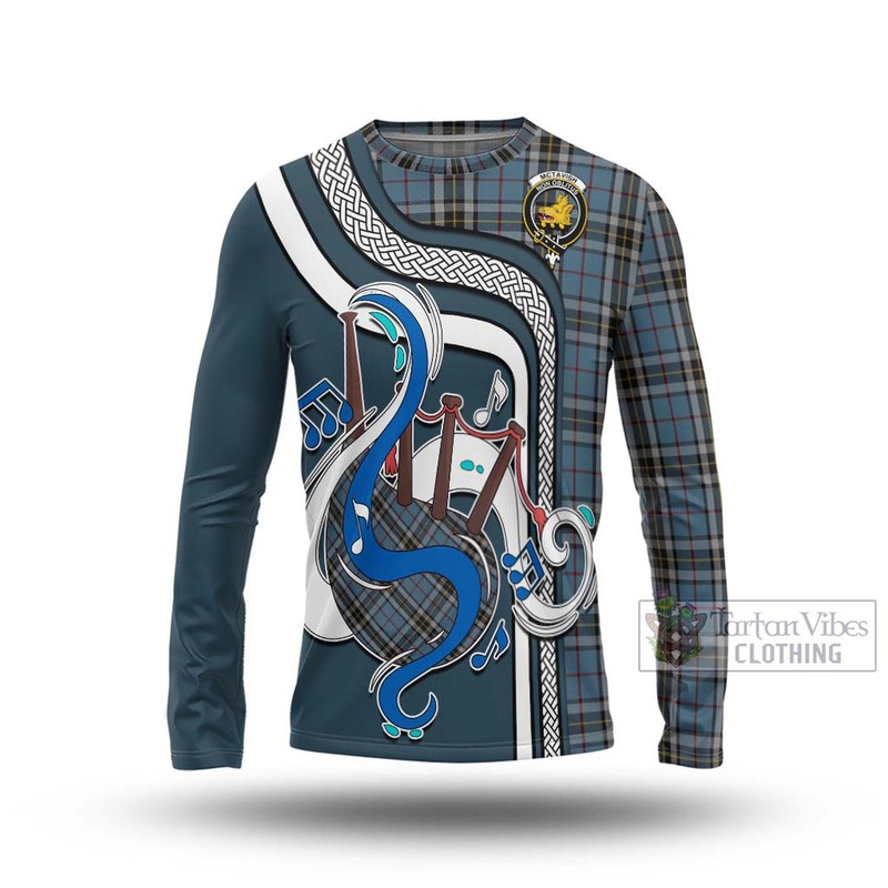 McTavish Dress Tartan Long Sleeve T-Shirt with Epic Bagpipe Style