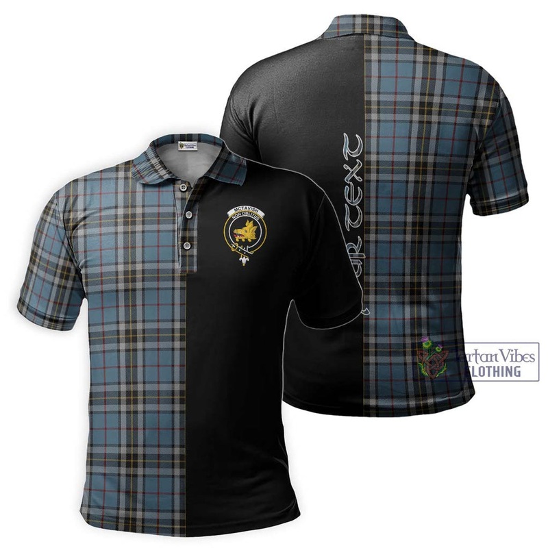McTavish Dress Tartan Polo Shirt with Family Crest and Half Of Me Style
