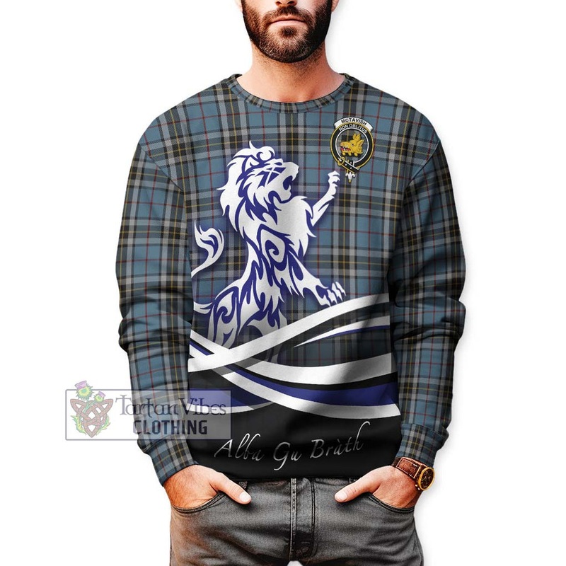 McTavish Dress Tartan Sweatshirt with Alba Gu Brath Regal Lion Emblem