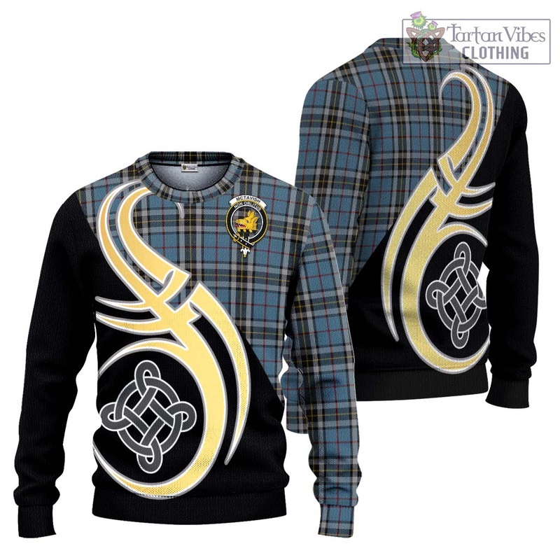 McTavish Dress Tartan Ugly Sweater with Family Crest and Celtic Symbol Style