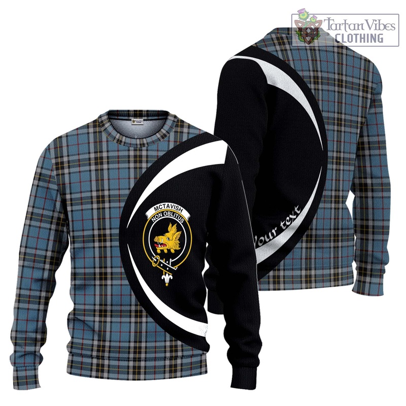 McTavish Dress Tartan Ugly Sweater with Family Crest Circle Style