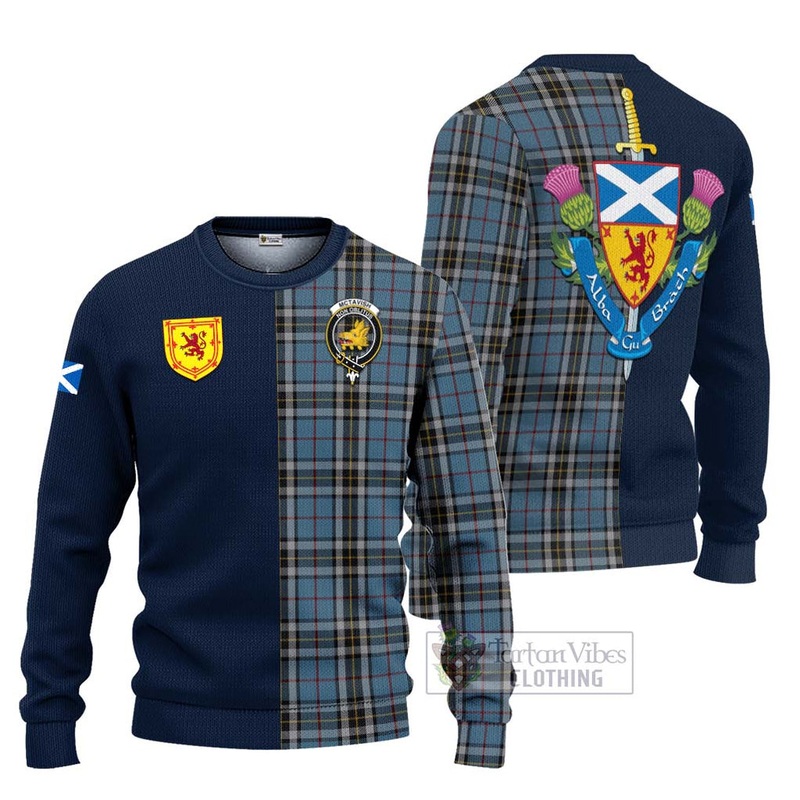 McTavish Dress Tartan Ugly Sweater with Scottish Lion Royal Arm Half Style