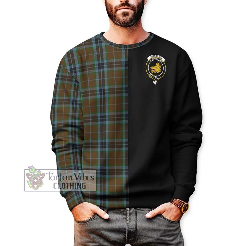McTavish Hunting Tartan Sweatshirt with Family Crest and Half Of Me Style