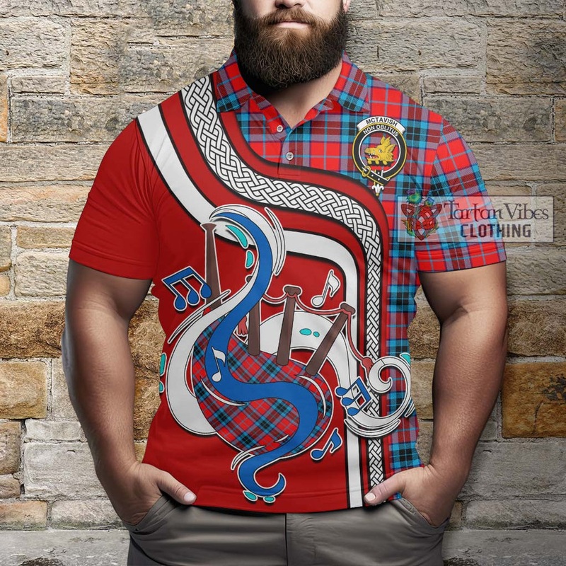 McTavish Modern Tartan Polo Shirt with Epic Bagpipe Style