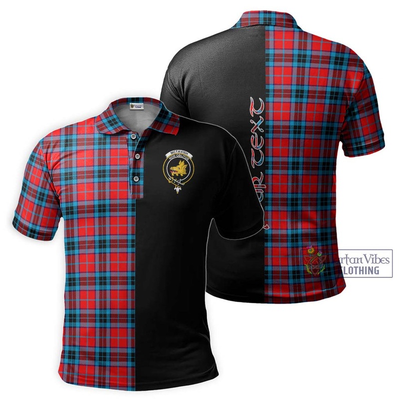 McTavish Modern Tartan Polo Shirt with Family Crest and Half Of Me Style