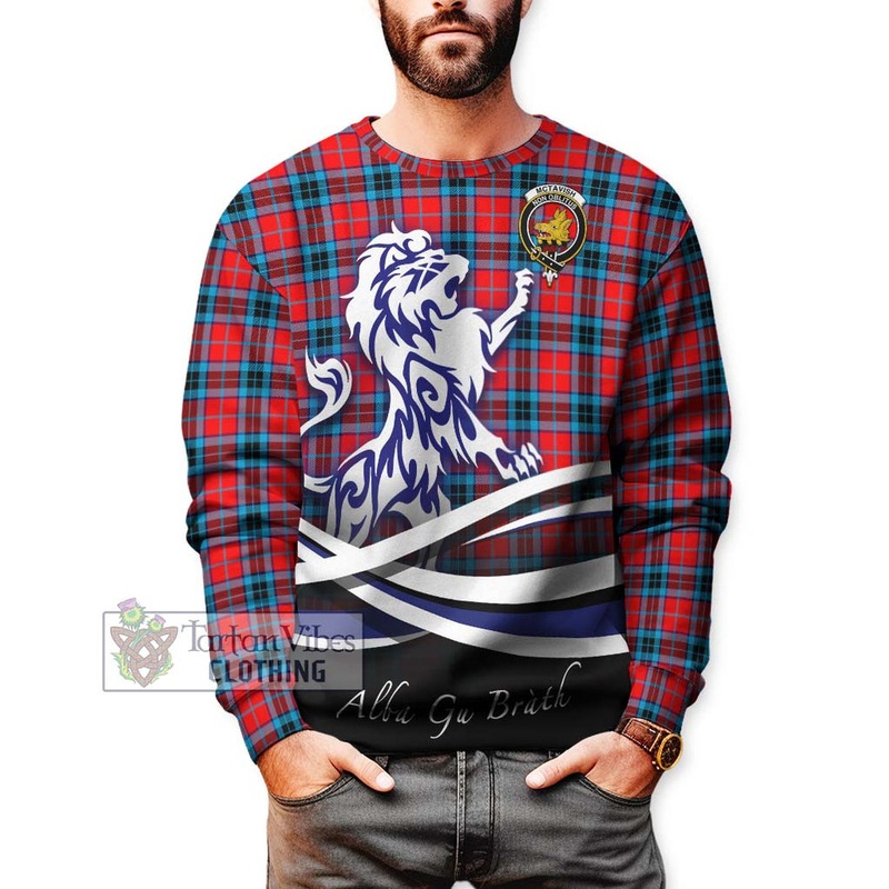 McTavish Modern Tartan Sweatshirt with Alba Gu Brath Regal Lion Emblem