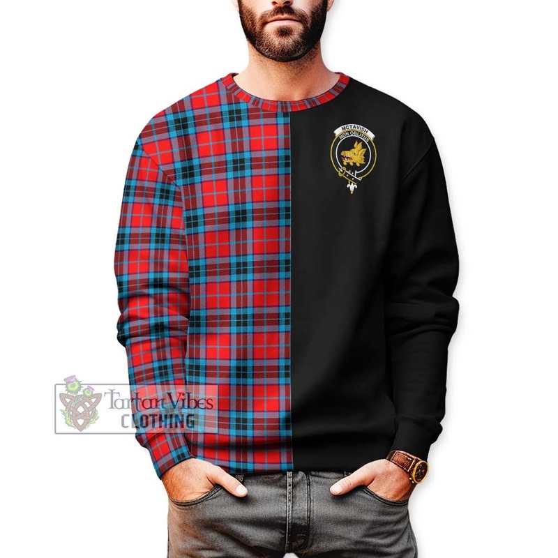McTavish Modern Tartan Sweatshirt with Family Crest and Half Of Me Style