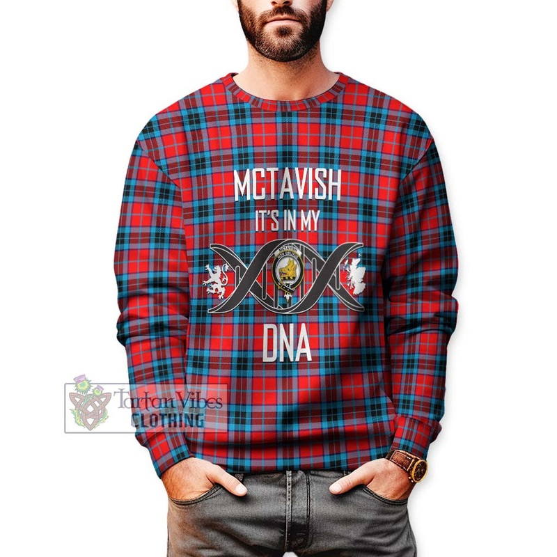 McTavish Modern Tartan Sweatshirt with Family Crest DNA In Me Style