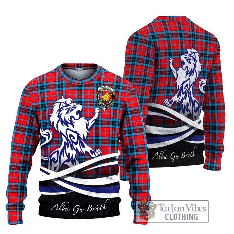 McTavish Modern Tartan Ugly Sweater with Alba Gu Brath Regal Lion Emblem