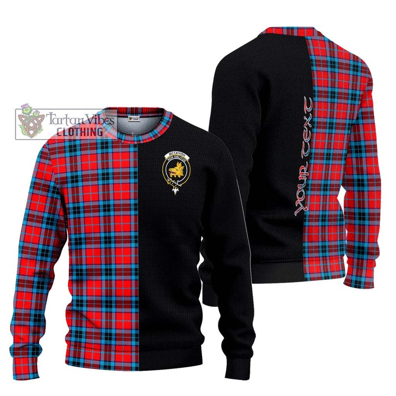 McTavish Modern Tartan Ugly Sweater with Family Crest and Half Of Me Style