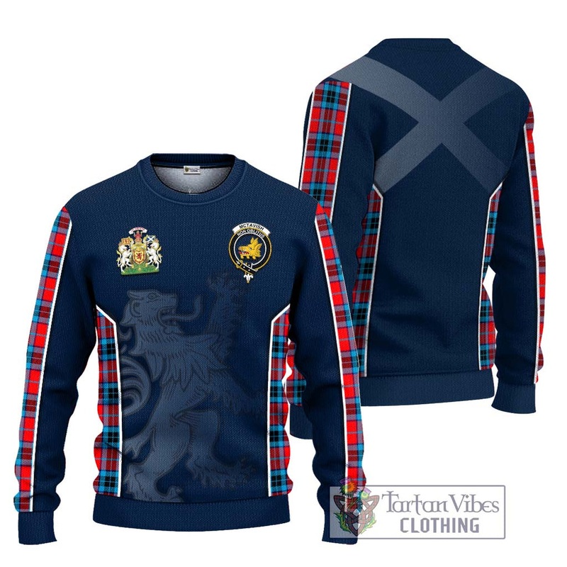 McTavish Modern Tartan Ugly Sweater with Family Crest and Lion Rampant Vibes Sport Style