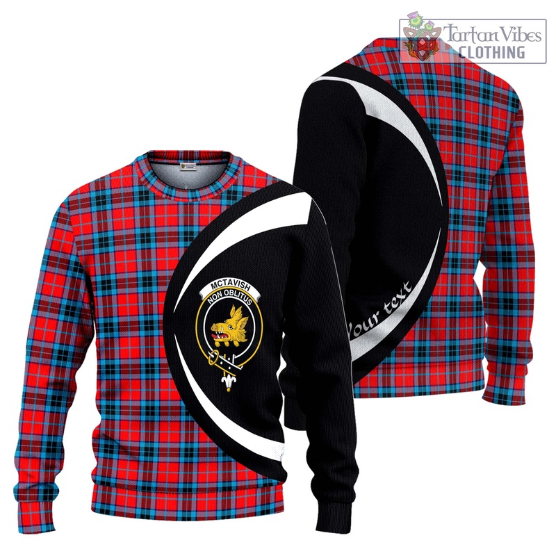 McTavish Modern Tartan Ugly Sweater with Family Crest Circle Style