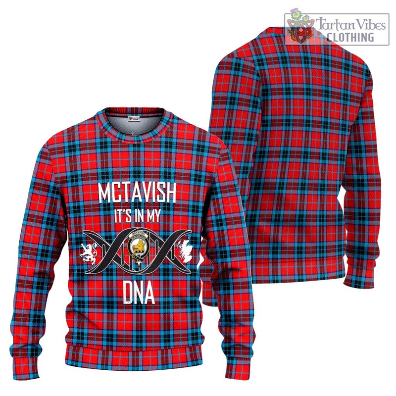 McTavish Modern Tartan Ugly Sweater with Family Crest DNA In Me Style