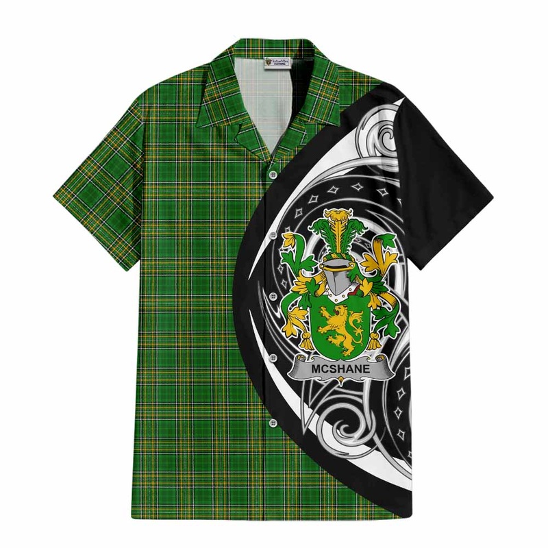 McShane Irish Clan Short Sleeve Button Shirt Celtic Circle Style