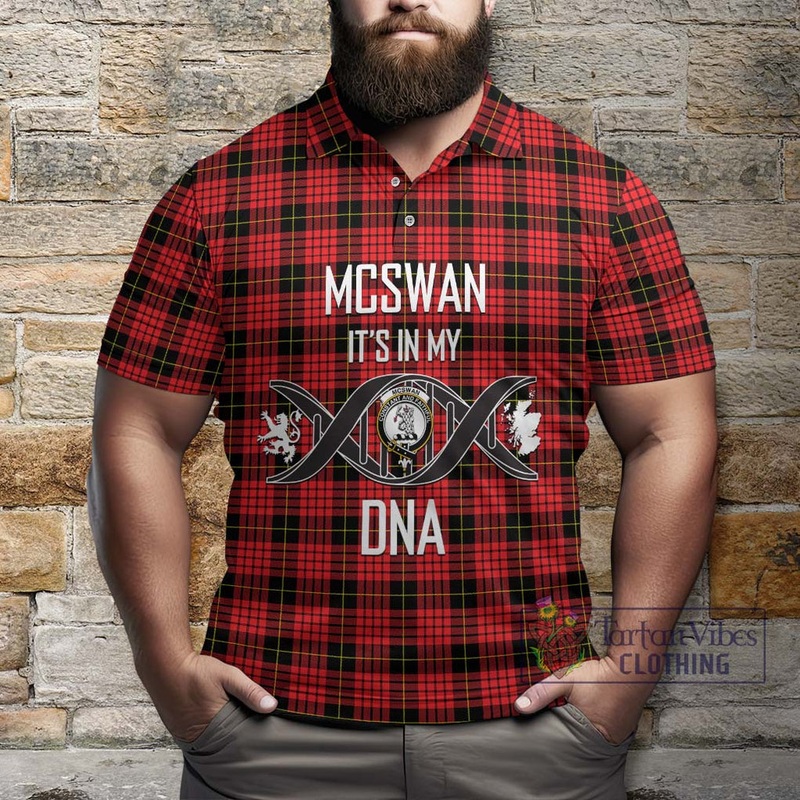 McSwan Modern Tartan Polo Shirt with Family Crest DNA In Me Style