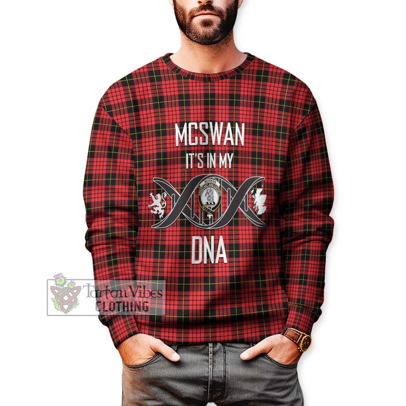 McSwan Modern Tartan Sweatshirt with Family Crest DNA In Me Style